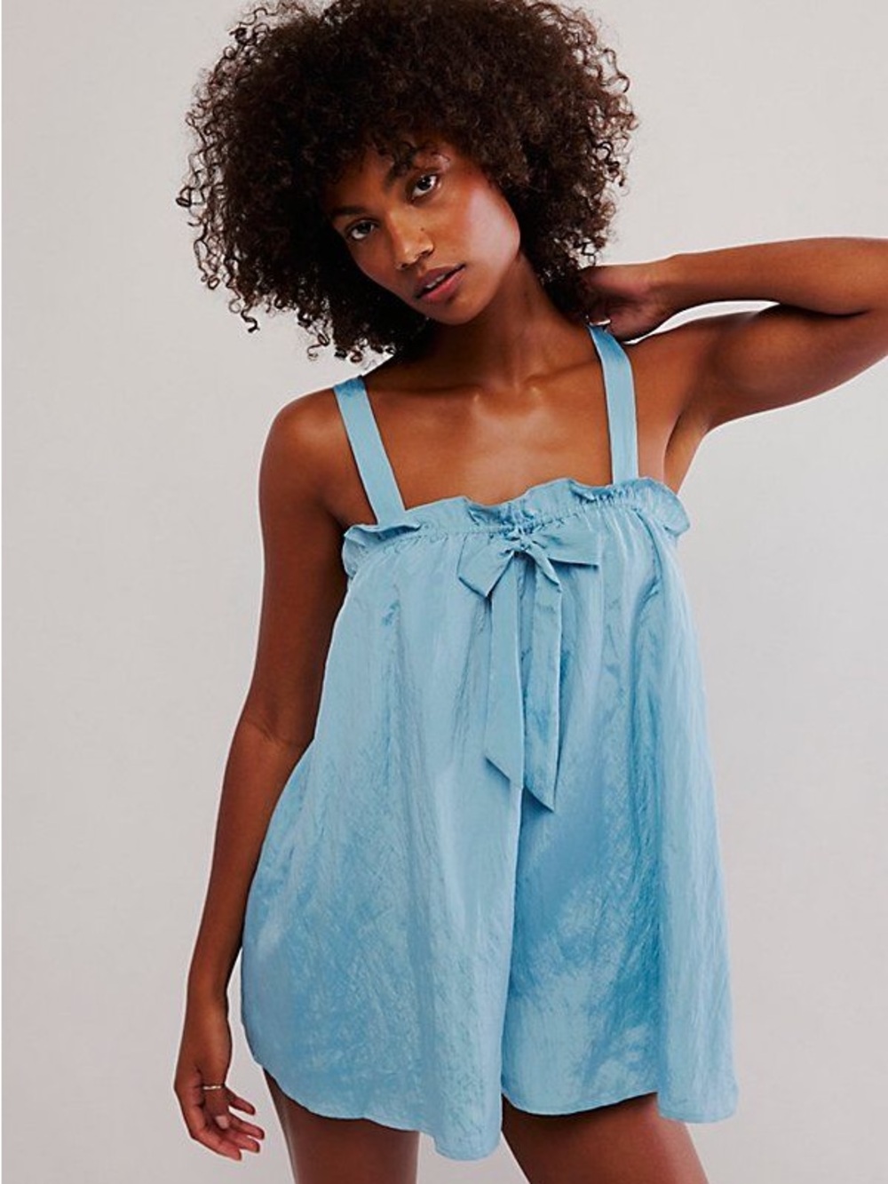 Free People Intimately Forever Young Romper Blue XS Beach Lunch Lounge
